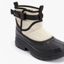 Barbour BRAYBOURN Womens Duck Boot Wellies Beige/Black side view showcasing ankle height and comfort features.