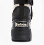 Barbour BRAYBOURN Womens Duck Boot Wellies Beige/Black back view showcasing brand logo and design details.