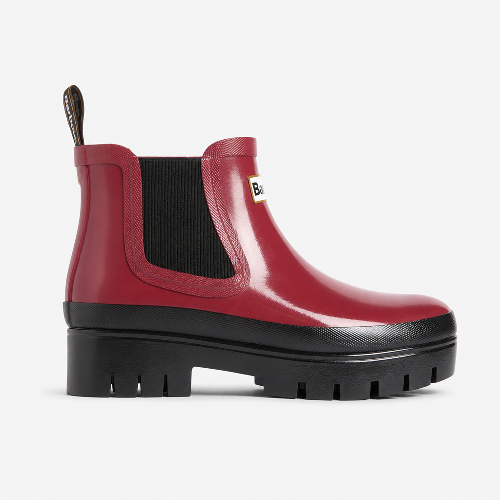 Barbour HALTON FAUX FUR Womens Wellingtons Cranberry Gloss