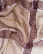 Barbour TARTAN BOUCLE Scarf Womens Muted Cabernet close-up view of textured fabric and pattern detail.