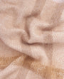 Barbour ISLA TARTAN BOUCLE Scarf Womens Muted Cabernet detail view of soft fabric texture with muted colors.
