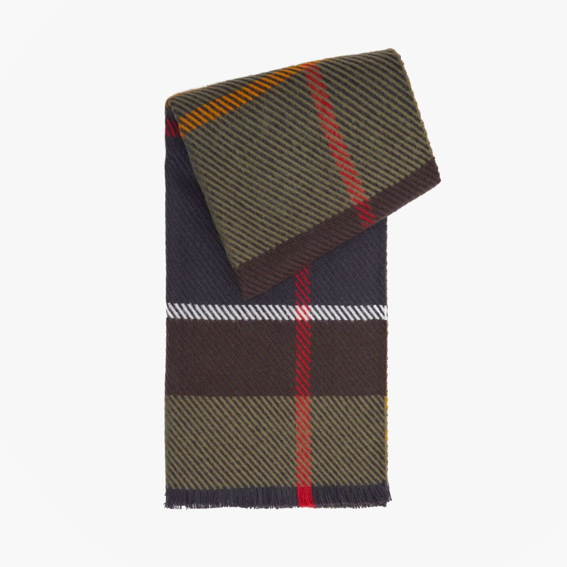 Barbour BLAIR TARTAN Womens Winter Classic Tartan scarf in detail view, showcasing the classic tartan pattern and colors.
