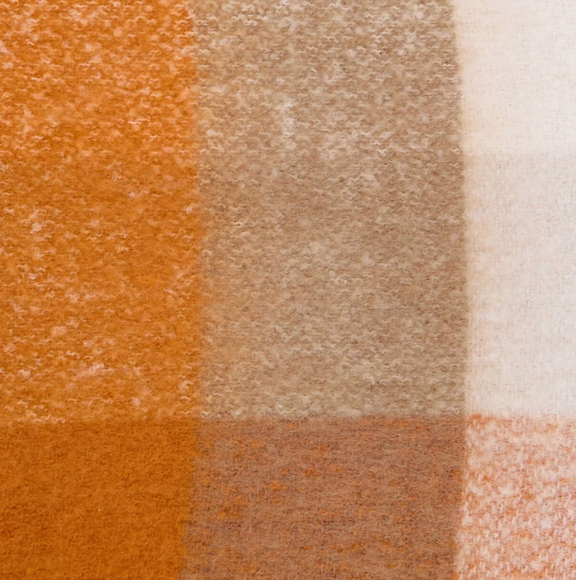 Barbour MARIE Womens Winter Mustard Check detail view of the fabric texture in warm colors.