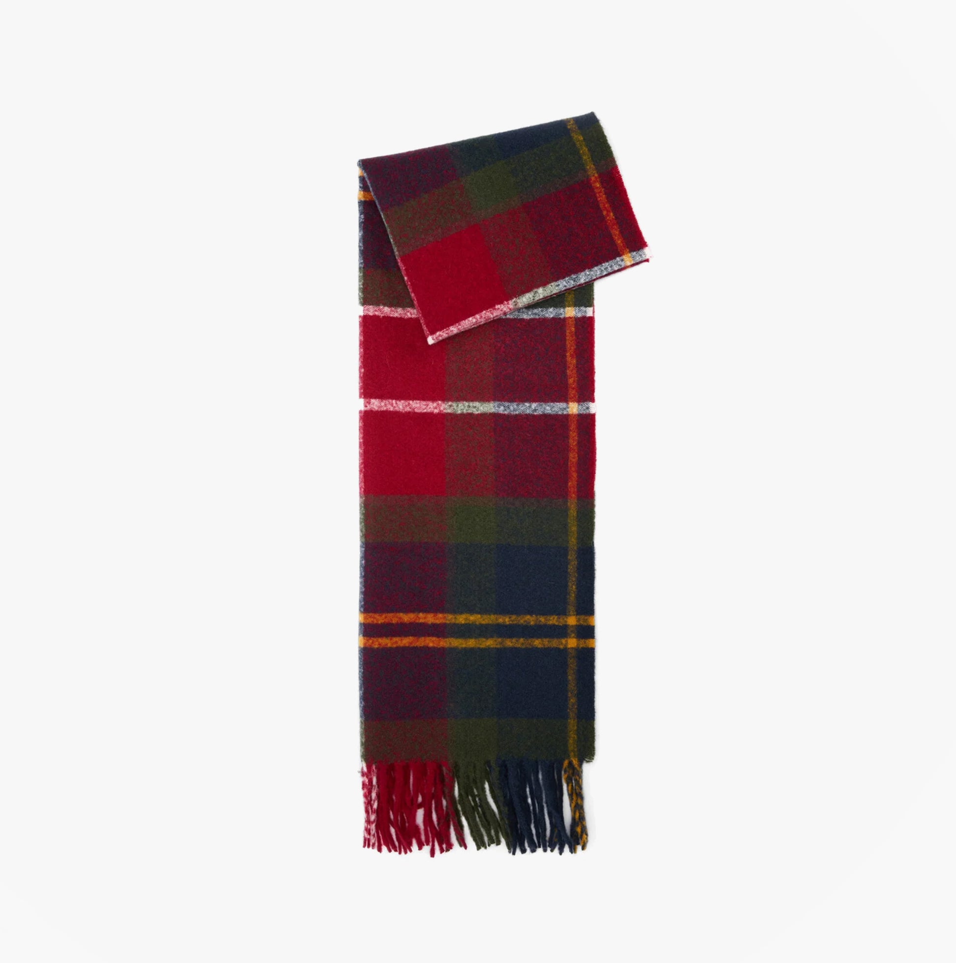 Barbour DEANNA TARTAN Womens Winter Winterberry Tartan front view showing red and green tartan pattern.