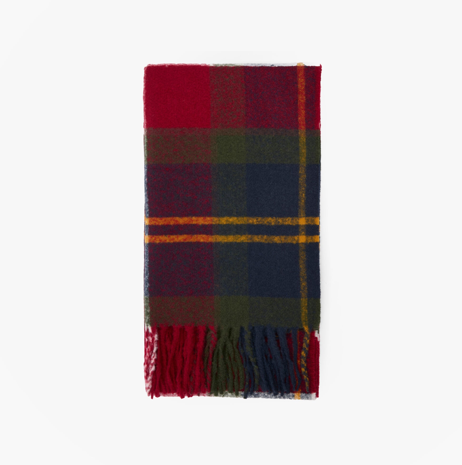 Barbour DEANNA TARTAN Womens Winter Winterberry Tartan front view showing vibrant tartan pattern in red, navy, and green.