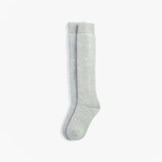 Barbour WELLINGTON KNEE Sock Womens Socks Light Grey side view of the sock with a soft texture.