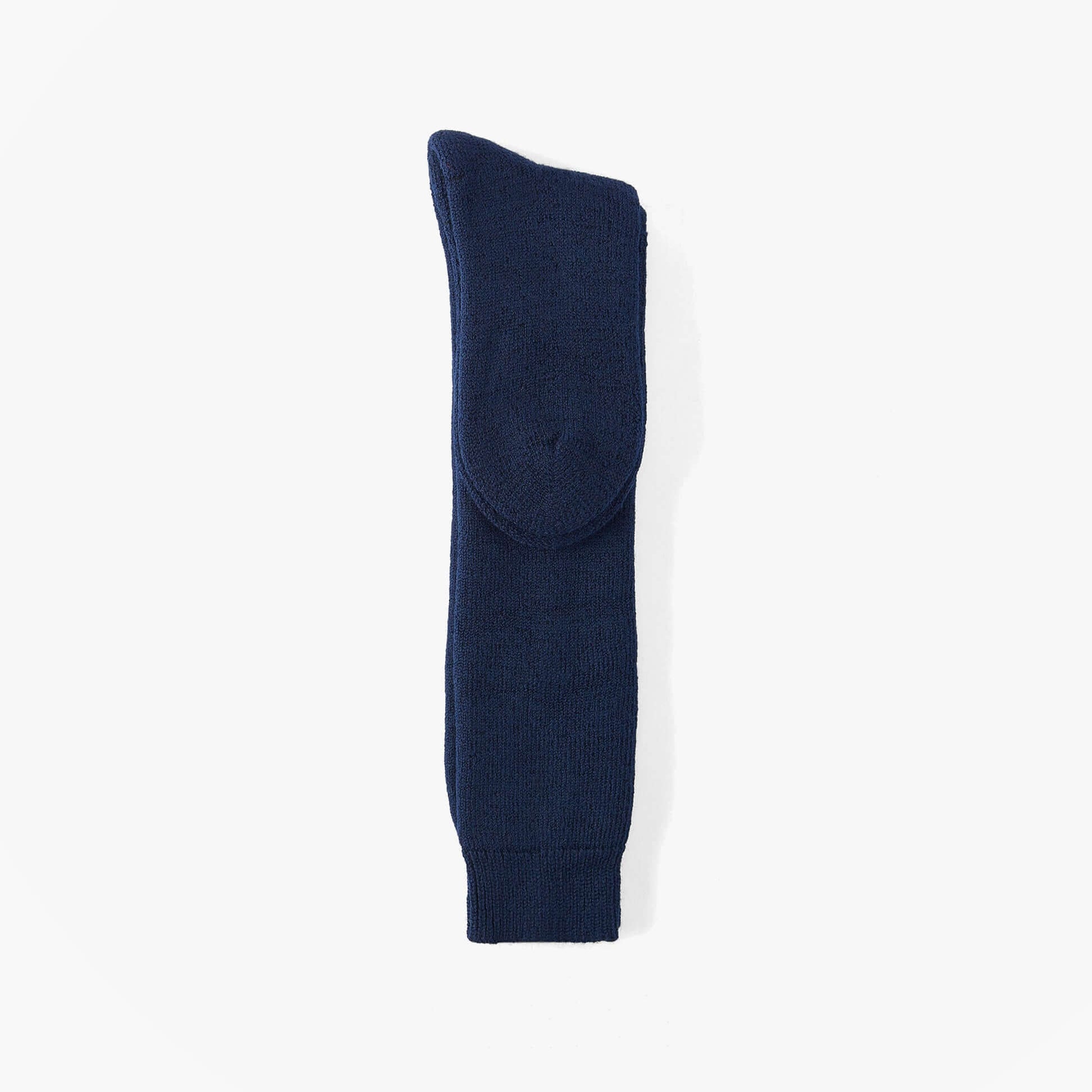 Barbour WELLINGTON KNEE Sock Womens Socks Navy side view displaying fabric texture and design features.