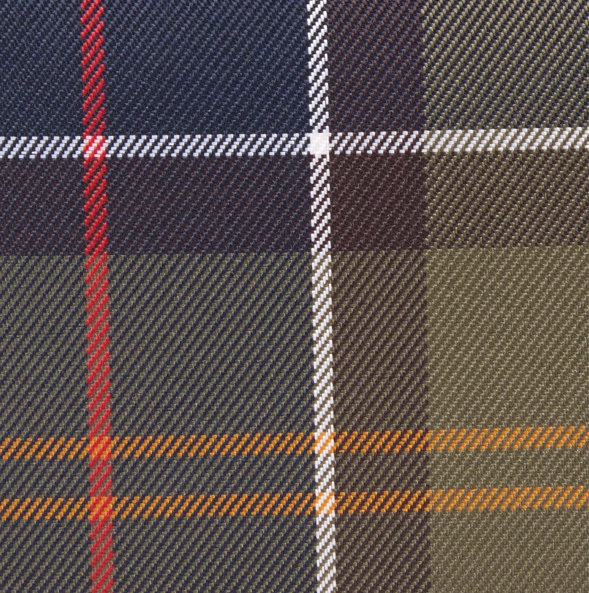 Barbour TARTAN Mens Wash Bag Classic Tartan fabric close-up view with classic plaid pattern.