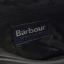 Barbour HIGHGATE LEATHER Mens Wash Bag Black interior label detail view with logo on polyester lining.