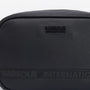 Barbour BLACKWALL Mens Wash Bag Black front view with embossed logo detail and textured material.