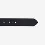Barbour ESK Mens Leather Belt Black side view with engraved logo and fastening holes