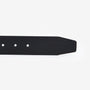 Barbour GLEN Mens Leather Belt Black detail view showing embossed logo and smooth finish