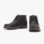 Barbour READHEAD Mens Boots Black side view, chukka boot style, leather upper, lace-up closure, comfort footwear.