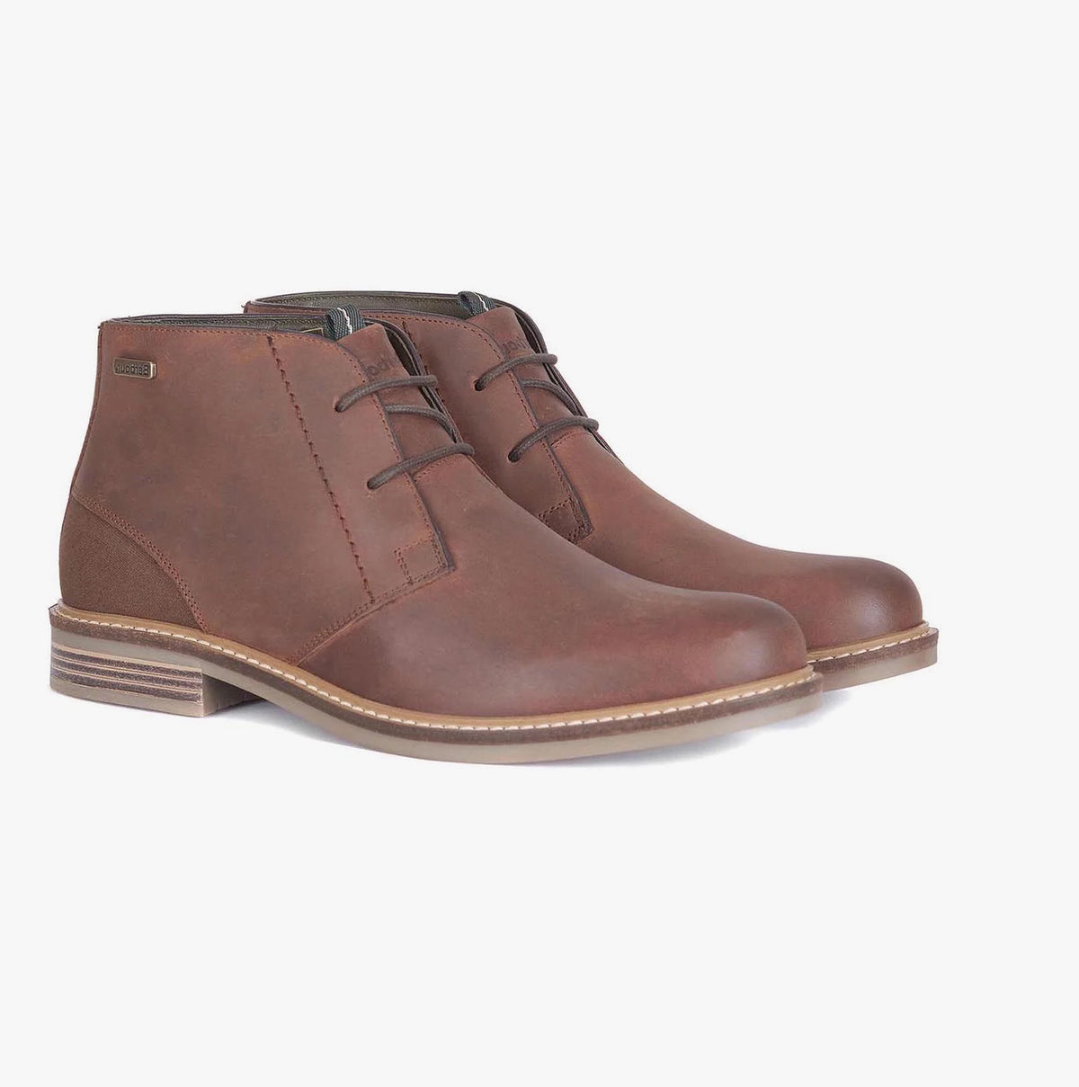 Barbour READHEAD Mens Chukka Boots Tan side view featuring leather upper and lace-up closure.