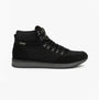 Barbour RALPH Mens Boots Black side view showing chukka style with nylon upper and rubber sole.