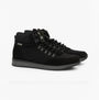Barbour RALPH Mens Boots Black side view showing black chukka boots with lace-up detail and relaxed fit.