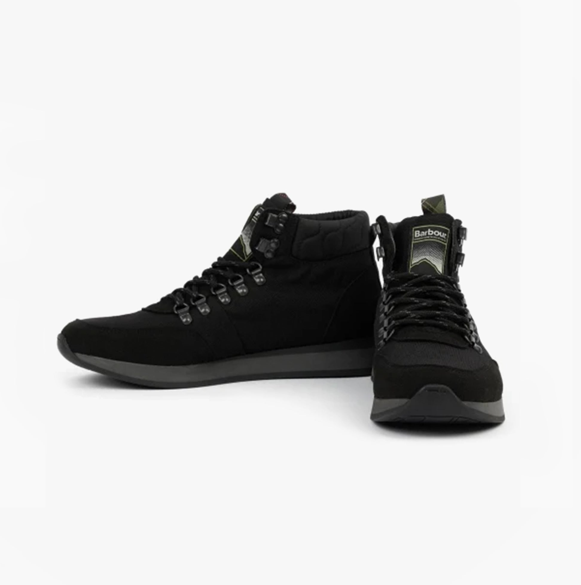 Barbour RALPH Mens Boots Black side view with lace-up fastening and rubber sole, ideal for comfort and style.