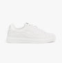 Barbour GLENDALE Mens Trainers White side view, casual leather upper, lace-up closure, rubber sole.
