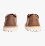 Barbour ACER Mens Derby Shoes Cognac rear view showcasing leather upper and flat sole design.