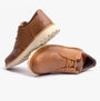 Barbour ACER Mens Derby Shoes Cognac side view showcasing leather upper and lace-up closure.