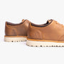 Barbour ACER Mens Derby Shoes Cognac rear view showcasing leather material and lace-up design.
