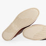 Barbour WAKE Mens Boat Shoes Cognac bottom view showcasing rubber sole design and texture details.