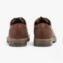 Barbour SANDSTONE Mens Derby Shoes Mahogany rear view showcasing leather upper and rubber sole.