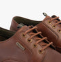 Barbour SANDSTONE Mens Derby Shoes Mahogany detail view showcasing leather upper and lace-up design.