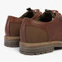 Barbour SANDSTONE Mens Derby Shoes Mahogany rear view showcasing leather and textile materials.