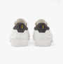 Barbour FELIX Mens Trainers Off White back view showing leather upper and suede heel details.