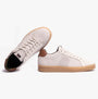 Barbour REFLECT Mens Casual Trainers Off White side and front view showcasing leather upper and rubber sole.