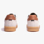 Barbour REFLECT Mens Casual Trainers Off White back view with leather and rubber sole.