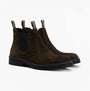 Barbour PATTON Mens Waterproof Chelsea Boots Oiled Brown Suede side view showing the comfortable design and rubber sole.