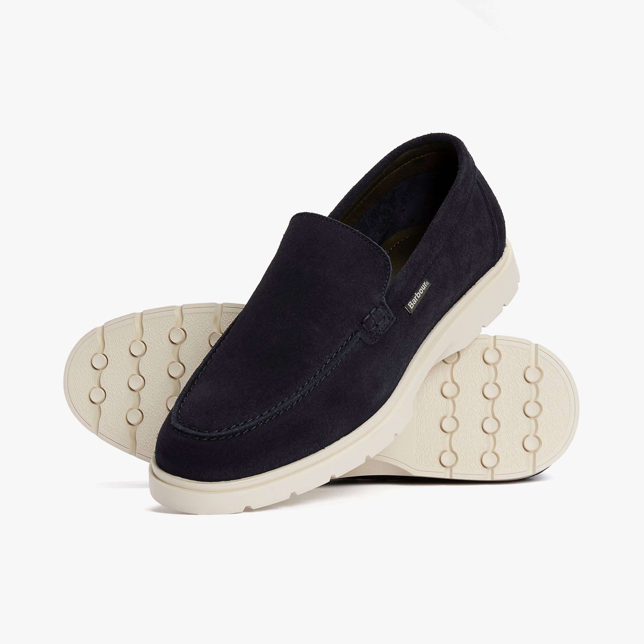 Barbour CARTY Mens Loafer Shoes Navy Suede