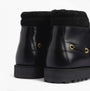 Barbour TILLER Mens Moccasin Boots Black side view showing ankle height and leather upper with soft lining.