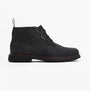 Barbour MEAYS Mens Chukka Boots Black side view showcasing leather upper and lace-up design.