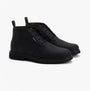 Barbour MEAYS Mens Chukka Boots Black side view showcasing leather upper and lace-up design.