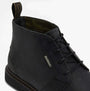 Barbour MEAYS Mens Chukka Boots Black detail view showing lace-up closure and rubber sole.