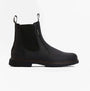 Barbour HALE Mens Chelsea Boots Black side view featuring leather upper and rubber sole.