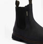 Barbour HALE Mens Chelsea Boots Black side view with leather upper and elastic panels for easy pull-on fitting.