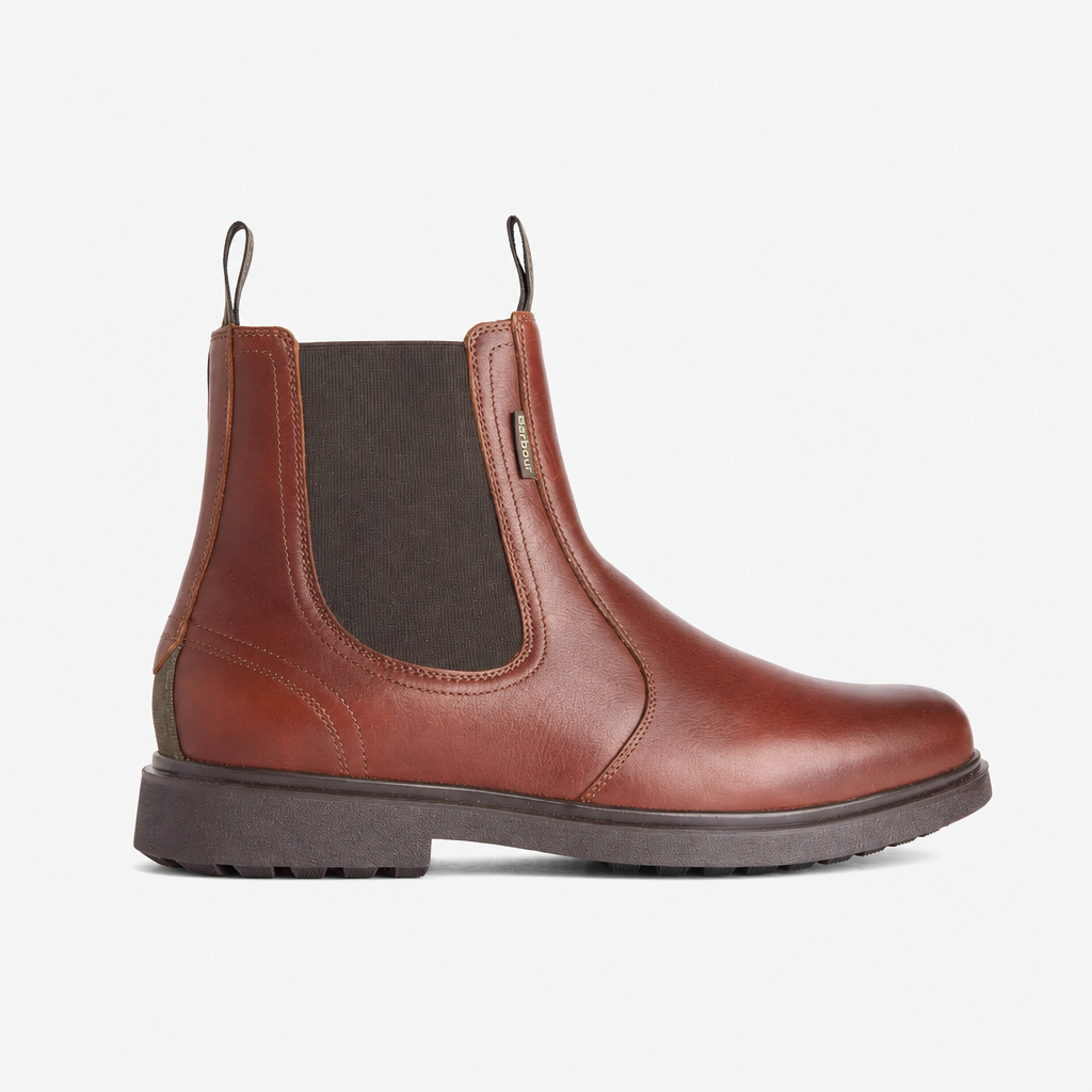 Barbour HALE Mens Chelsea Boots Chestnut Brown