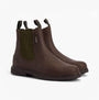 Barbour HALE Mens Chelsea Boots Dark Brown side view showcasing leather upper and pull-on design.