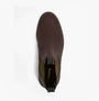 Barbour HALE Mens Chelsea Boots Dark Brown top view featuring leather upper and pull-on design.
