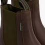 Barbour HALE Mens Chelsea Boots Dark Brown detail view showcasing leather upper and pull-on design.