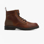 Barbour HARRISON Mens Boots Dark Brown side view with lace-up closure and rubber sole, showcasing leather upper and ankle height.