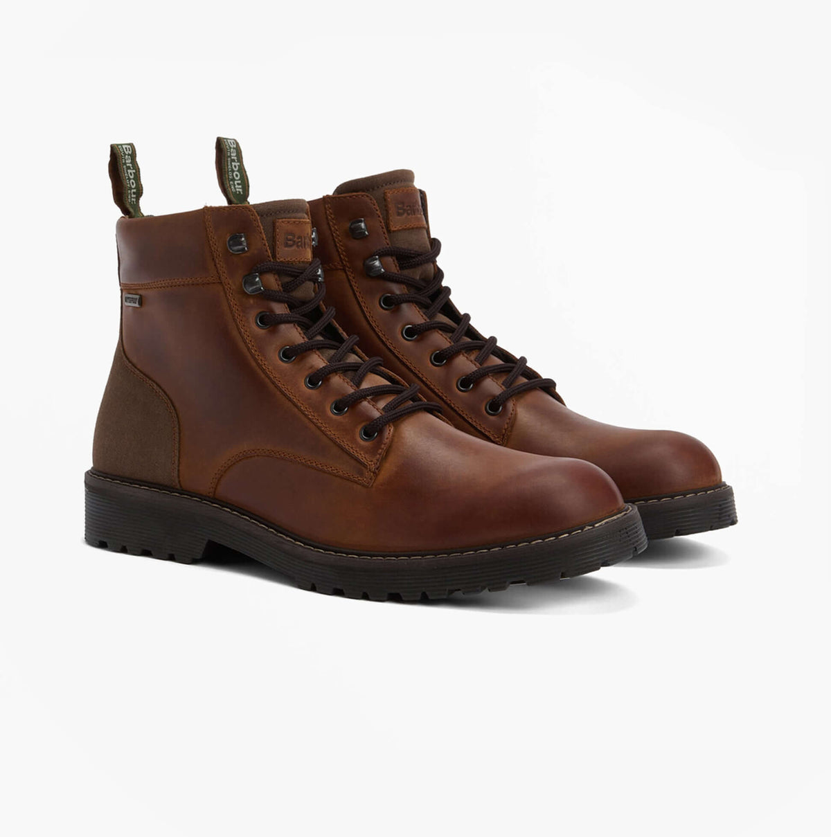 Barbour HARRISON Mens Boots Dark Brown side view with lace-up closure and ankle height.