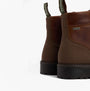 Barbour HARRISON Mens Boots Dark Brown back view showcasing leather upper and rubber sole features.