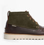 Barbour HADSTON Mens Chukka Boots Olive/Dark Brown side view showcasing leather and suede materials.