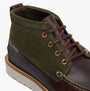 Barbour HADSTON Mens Chukka Boots Olive/Dark Brown side view highlighting leather and suede materials.