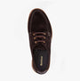 Barbour AYDON Mens Derby Shoes Dark Brown Suede top view showing suede material and lace-up design.